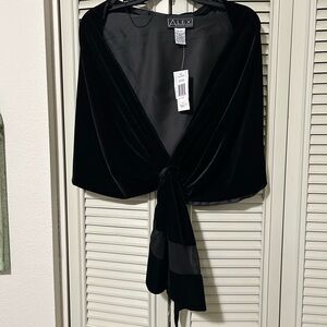 Alex Evenings Black Velvet Blouse